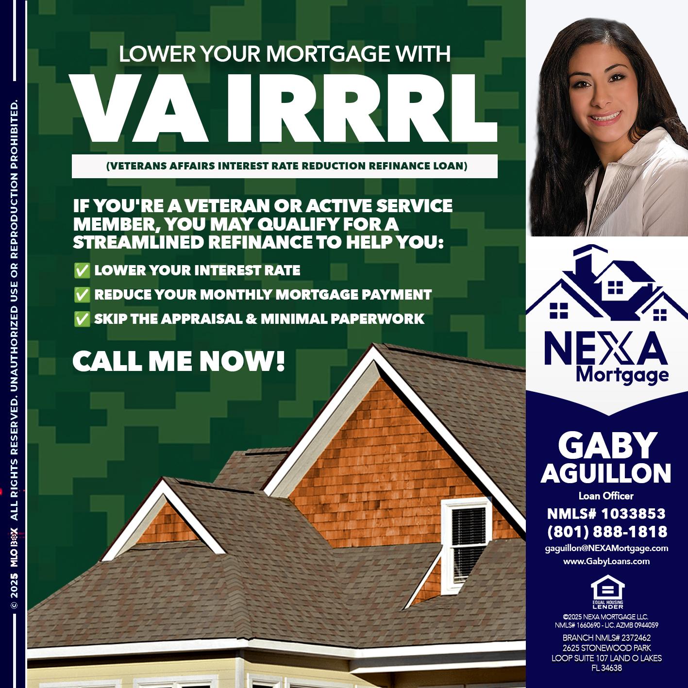 VA IRRRL - Gaby Aguillon -Loan Officer