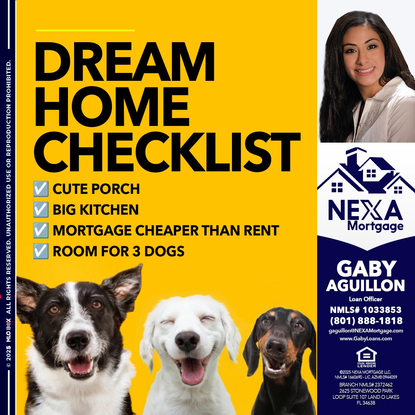 DREAM HOME CHEK LIST - Gaby Aguillon -Loan Officer