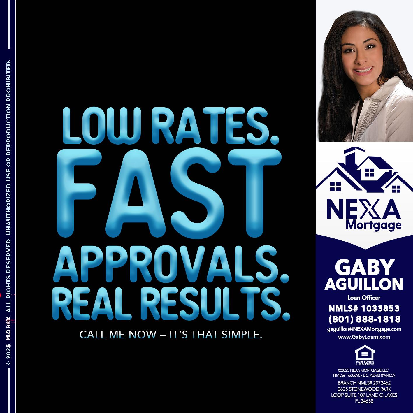 LOW RATES - Gaby Aguillon -Loan Officer
