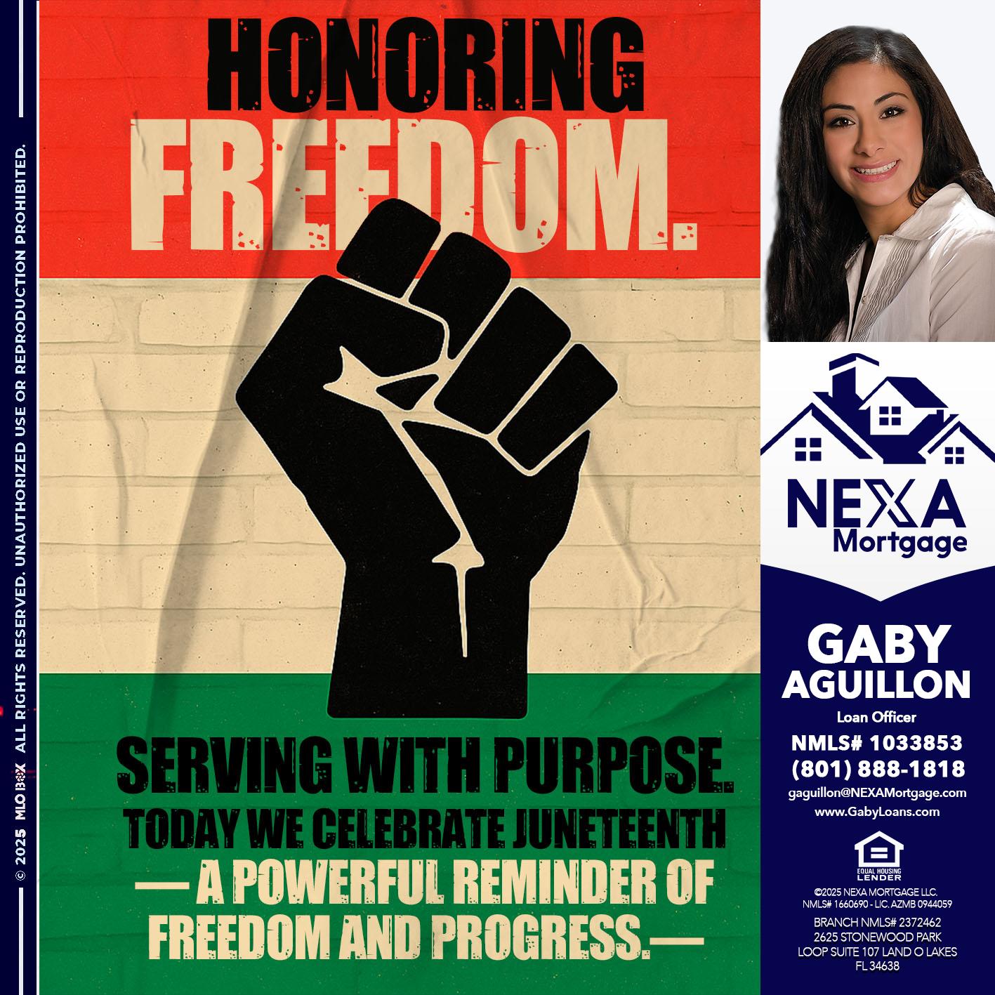 HONORING FREEDOM - Gaby Aguillon -Loan Officer