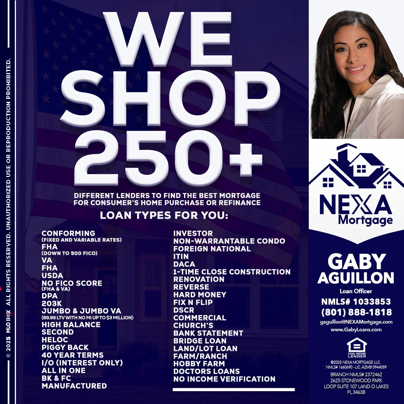WE SHOP 250+ - Gaby Aguillon -Loan Officer