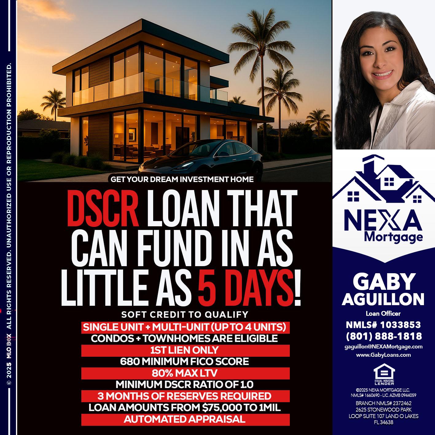 DSCR LOAN - Gaby Aguillon -Loan Officer