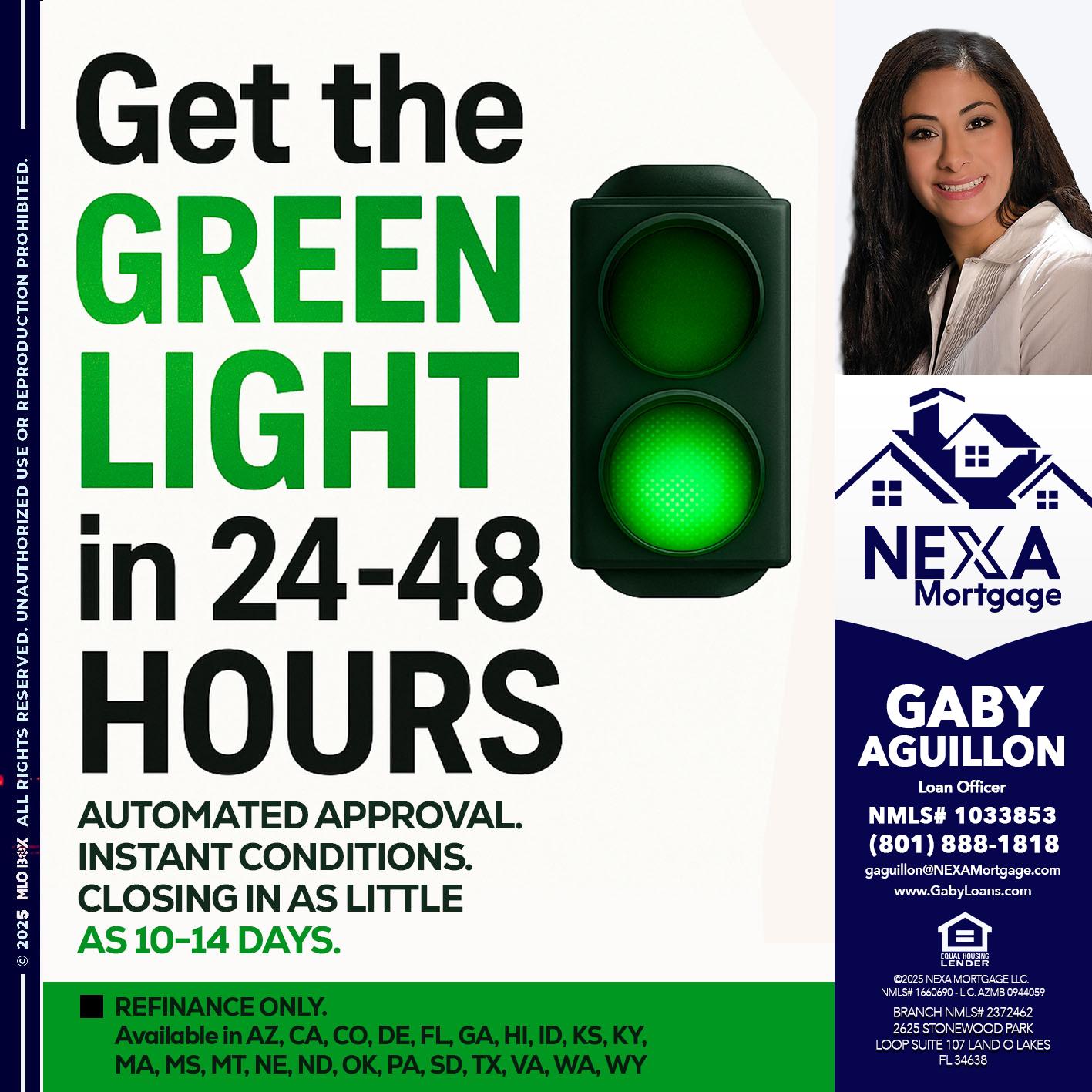 GET THE GREEN LIGHT - Gaby Aguillon -Loan Officer
