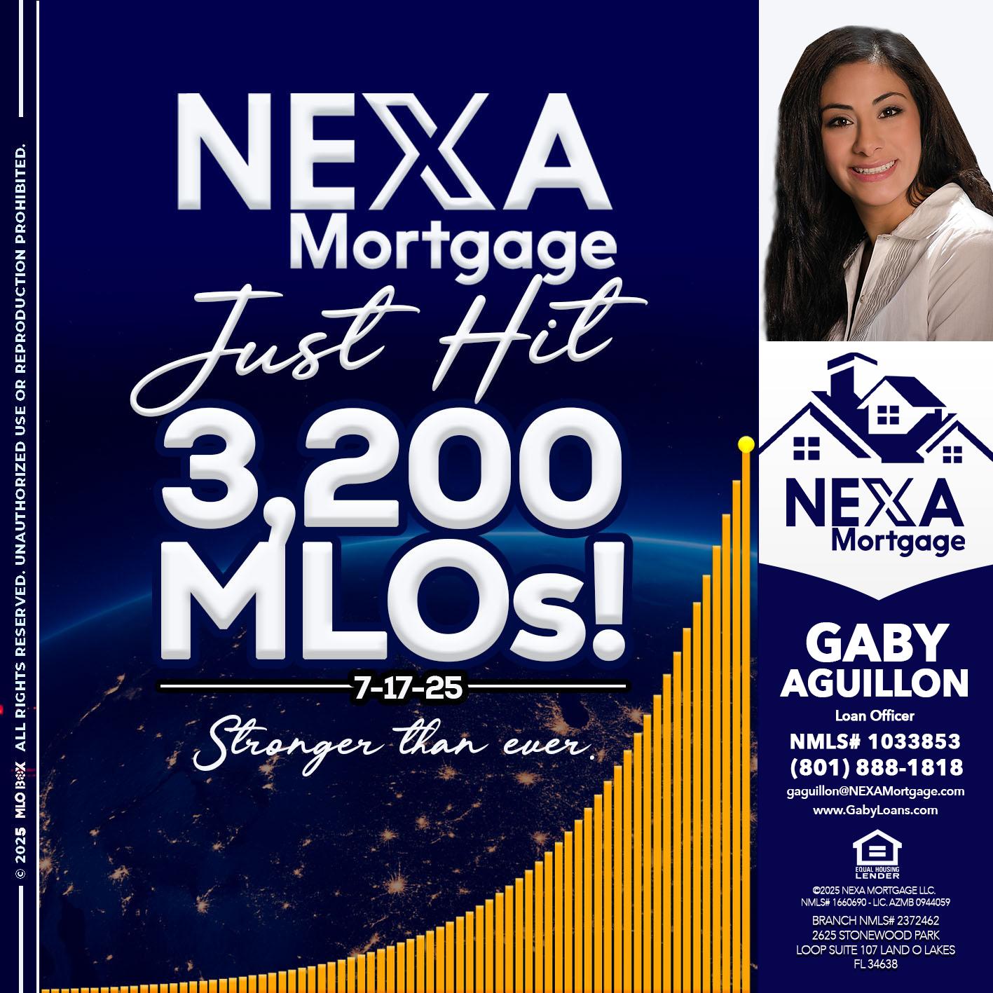 JUST HIT 3,200 MLOs - Gaby Aguillon -Loan Officer