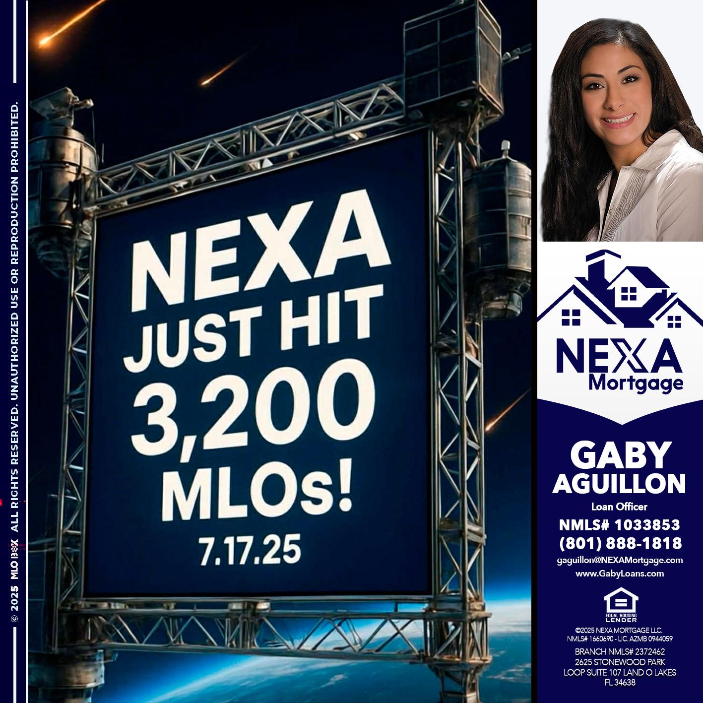 NEXA JUST HIT 3,200 - Gaby Aguillon -Loan Officer