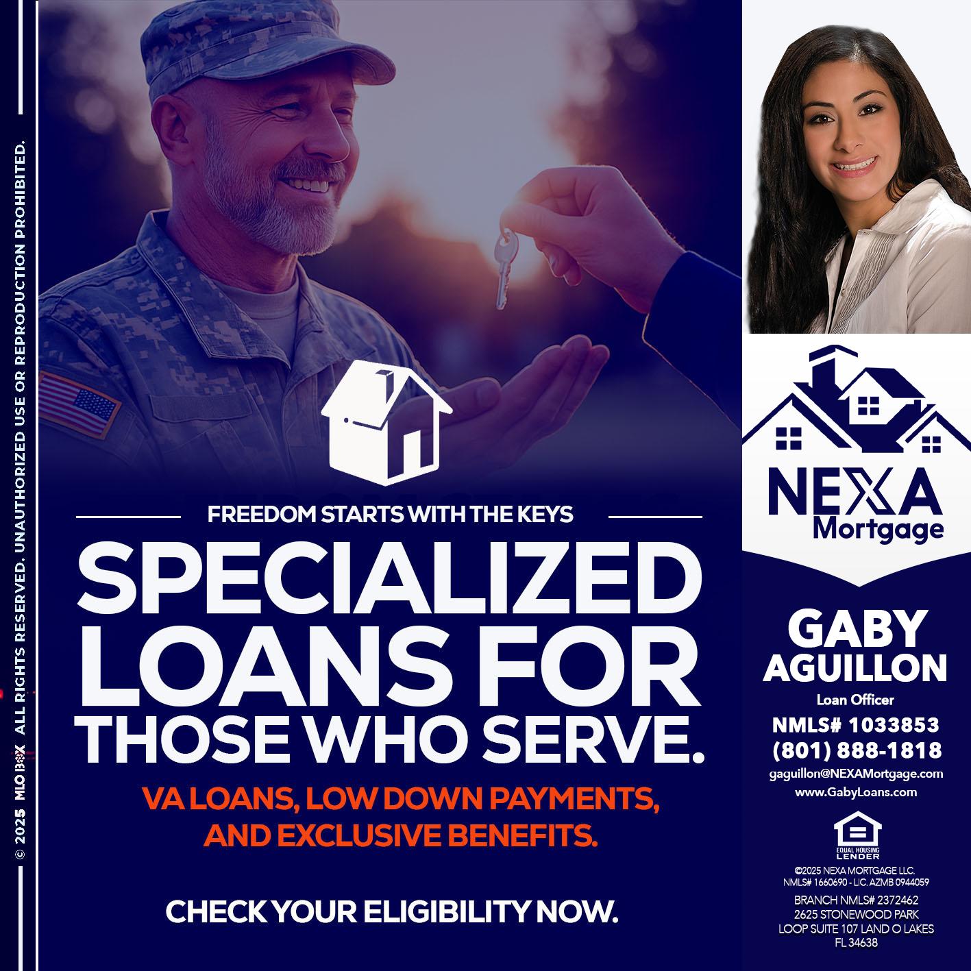 SPECIALIZED LOANS - Gaby Aguillon -Loan Officer