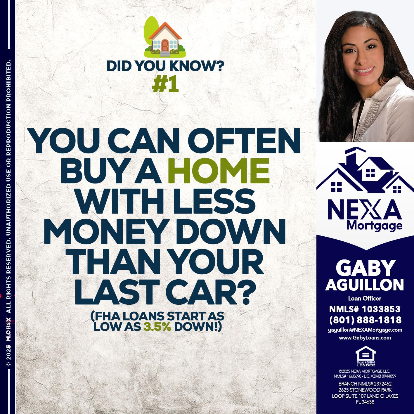 DID YOU KNOW #1 - Gaby Aguillon -Loan Officer
