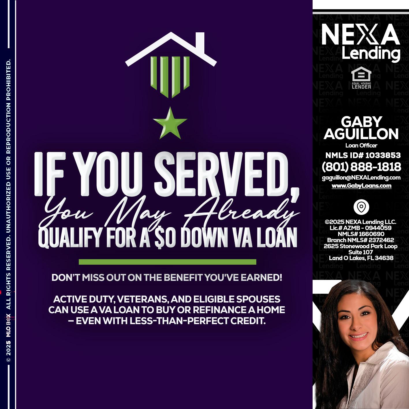 IF YOU SERVED - Gaby Aguillon -Loan Officer