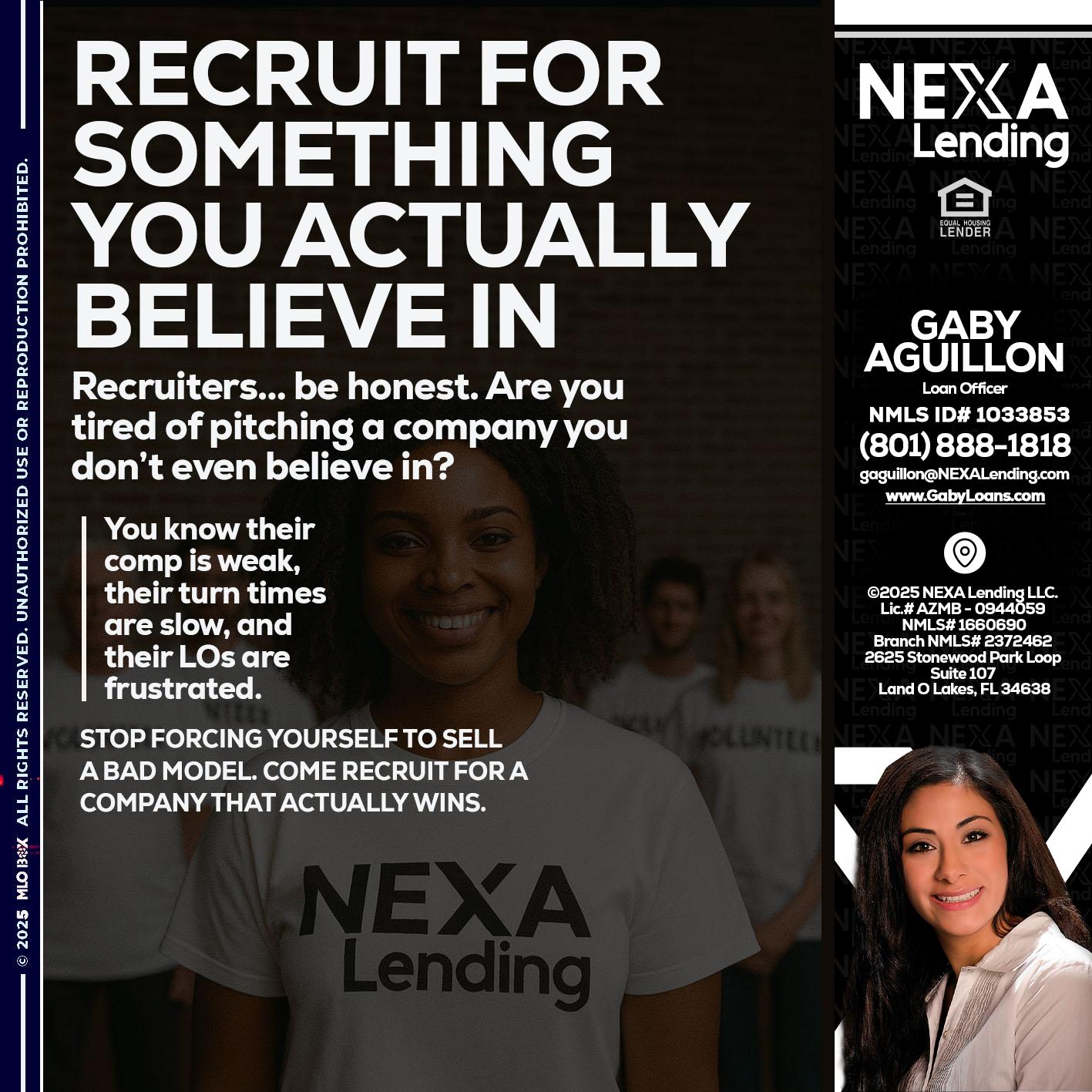 RECRUITING - Gaby Aguillon -Loan Officer