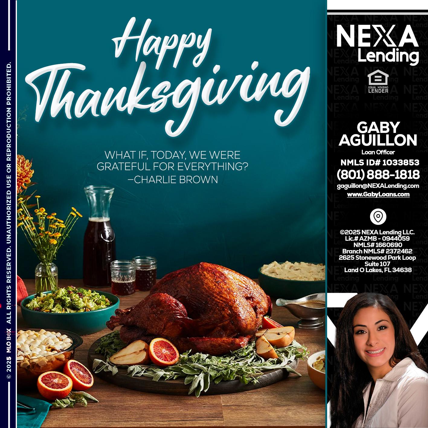 happy Thanksgiving - Gaby Aguillon -Loan Officer