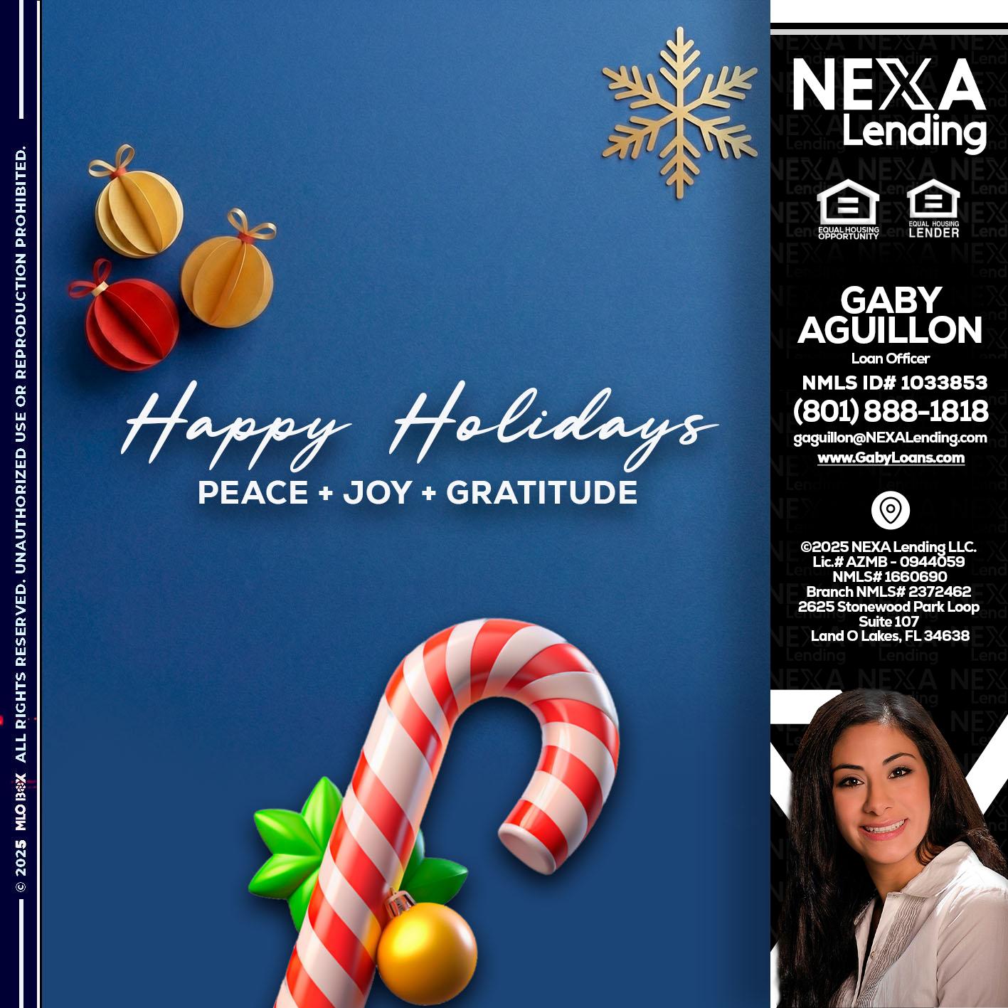HAPPY HOLIDAYS - Gaby Aguillon -Loan Officer