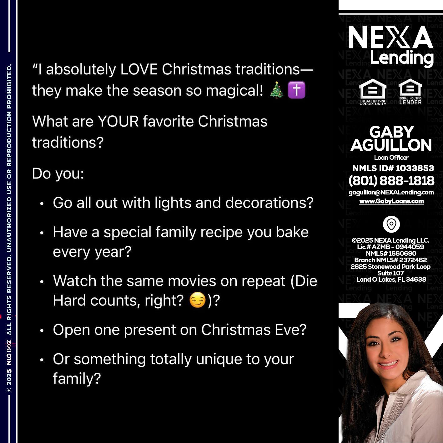 I love christmas - Gaby Aguillon -Loan Officer