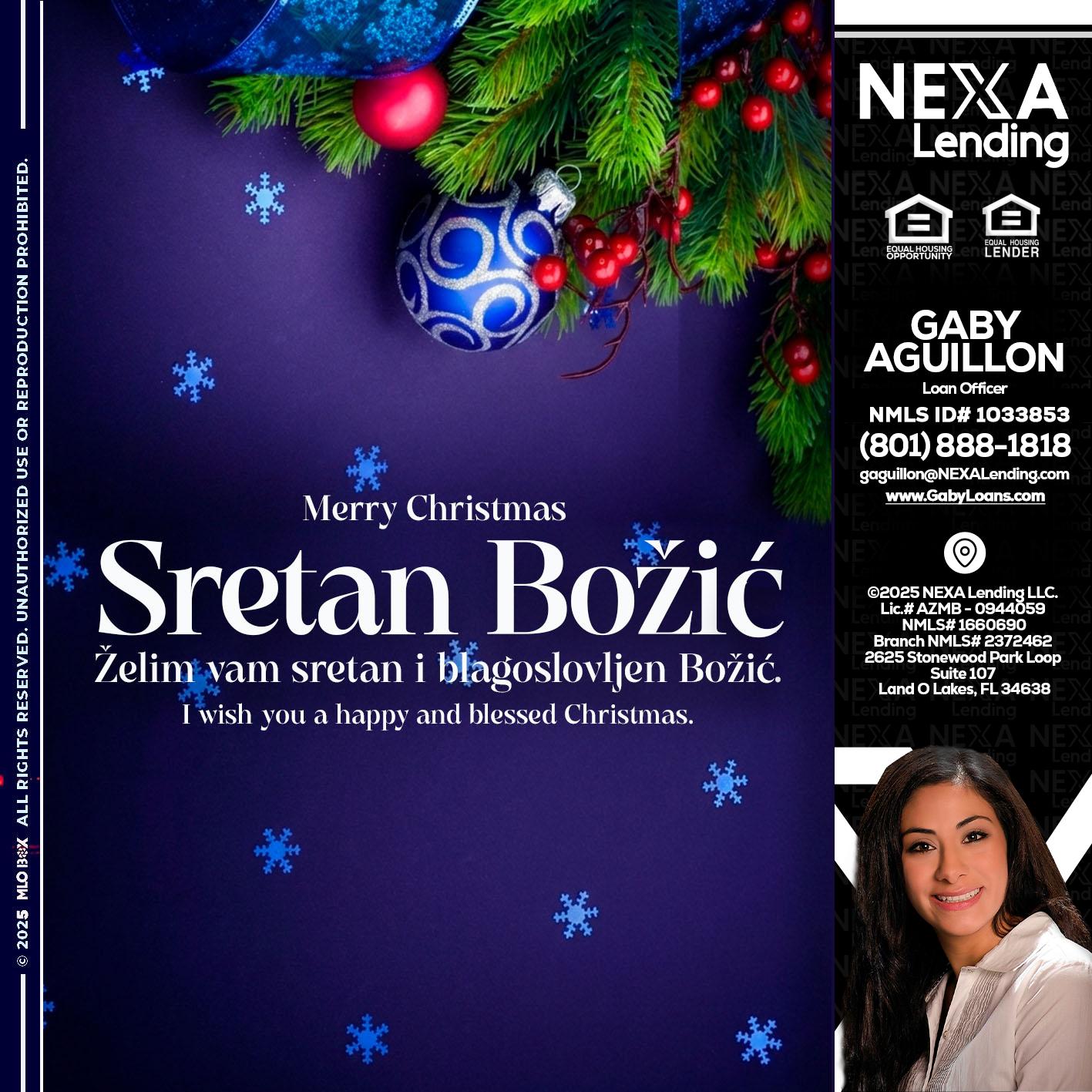 Sretan Božić - Gaby Aguillon -Loan Officer