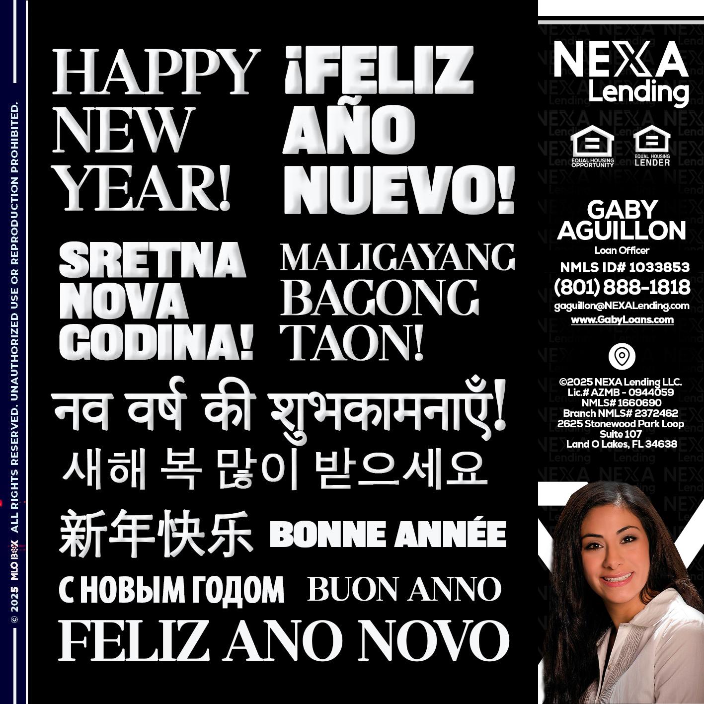 HAPPY NEW YEAR - Gaby Aguillon -Loan Officer