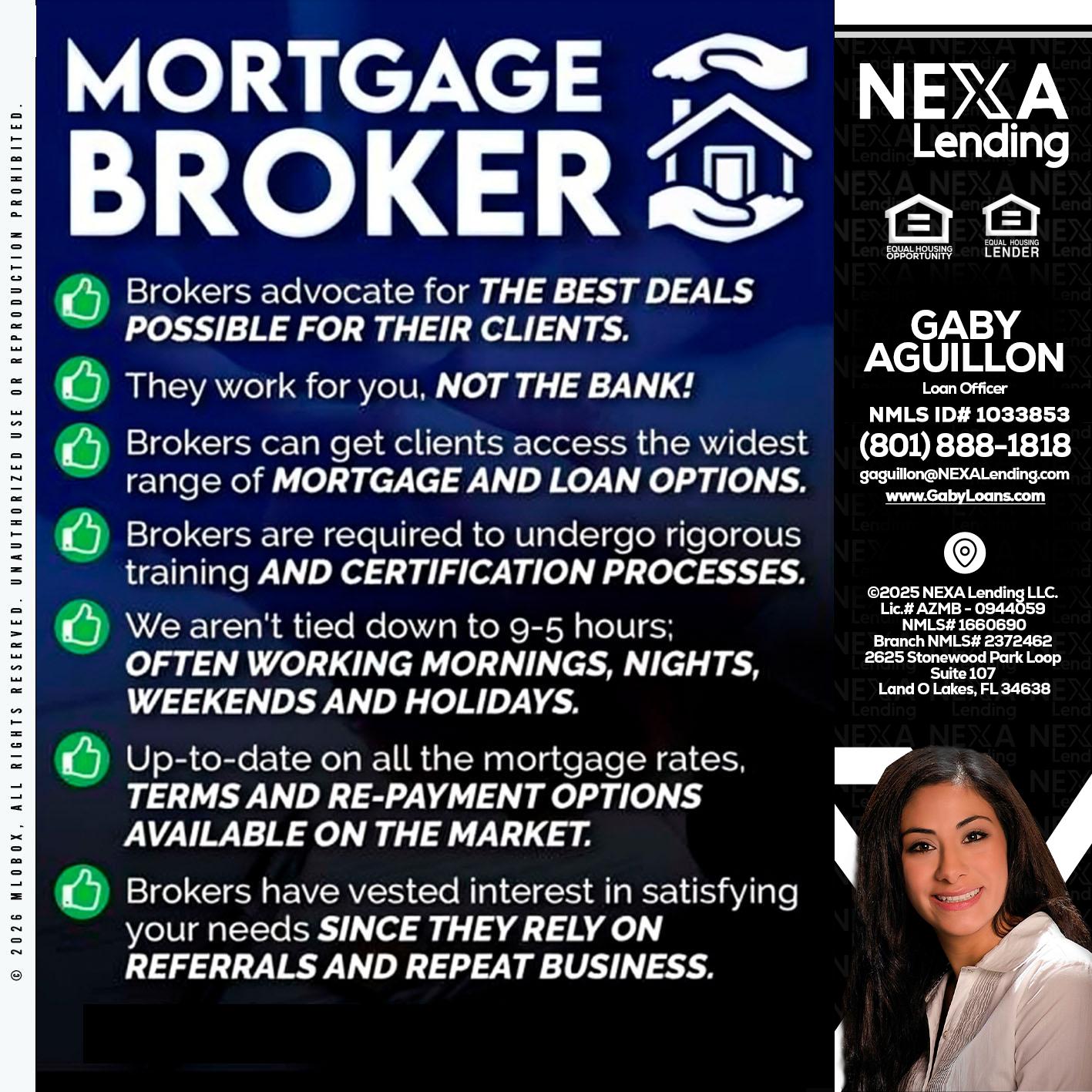 MORTGAGE BROKER - Gaby Aguillon -Loan Officer