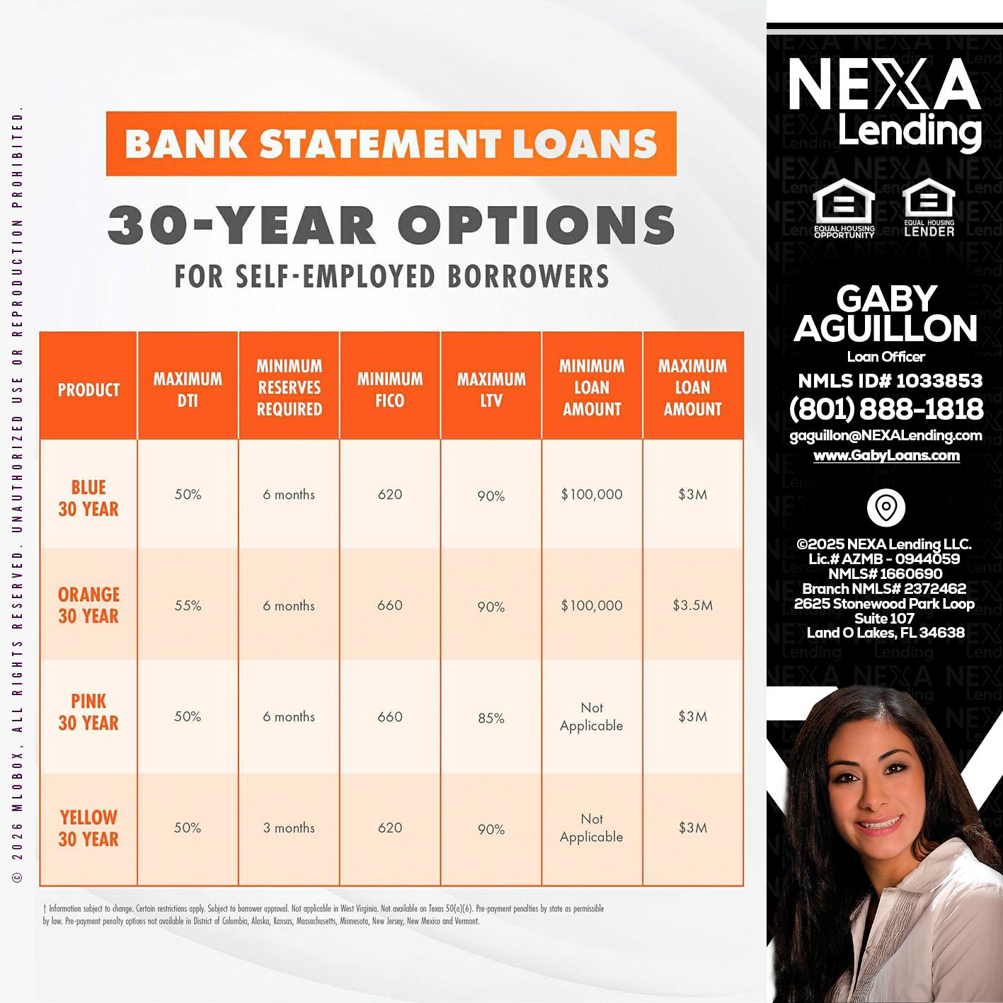 30 YEARS OPTIONS - Gaby Aguillon -Loan Officer