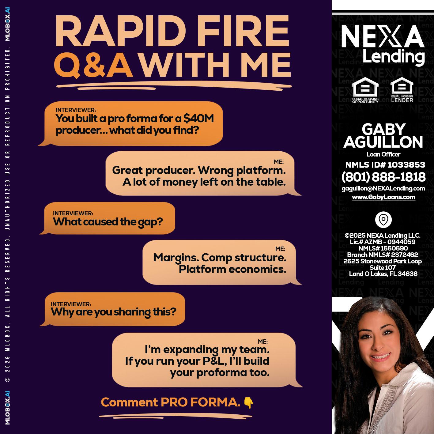 RAPID FIRE - Gaby Aguillon -Loan Officer