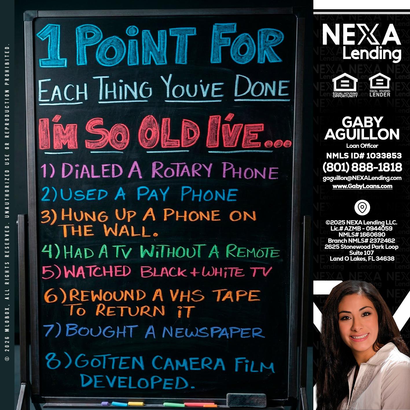 1 point for - Gaby Aguillon -Loan Officer