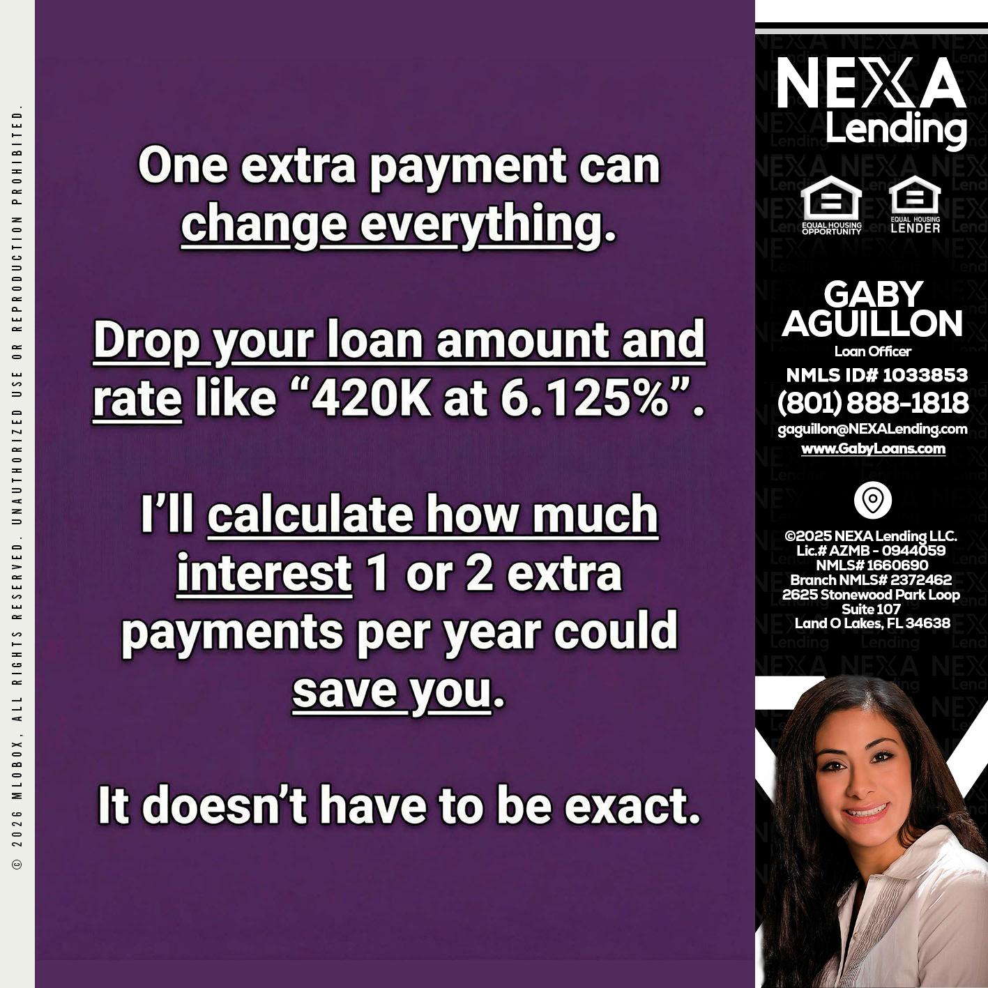 ONE EXTRA - Gaby Aguillon -Loan Officer