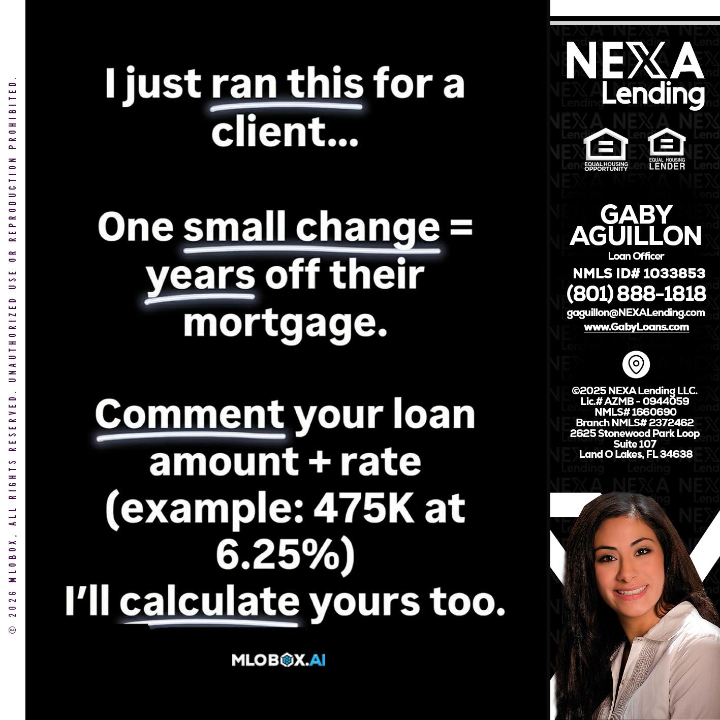 I JUST RAN - Gaby Aguillon -Loan Officer