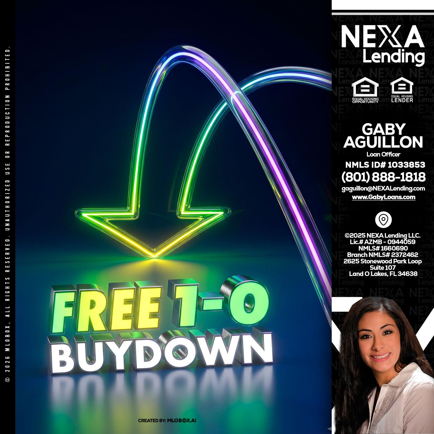 FREE 1-0 BUYDOWN - Gaby Aguillon -Loan Officer
