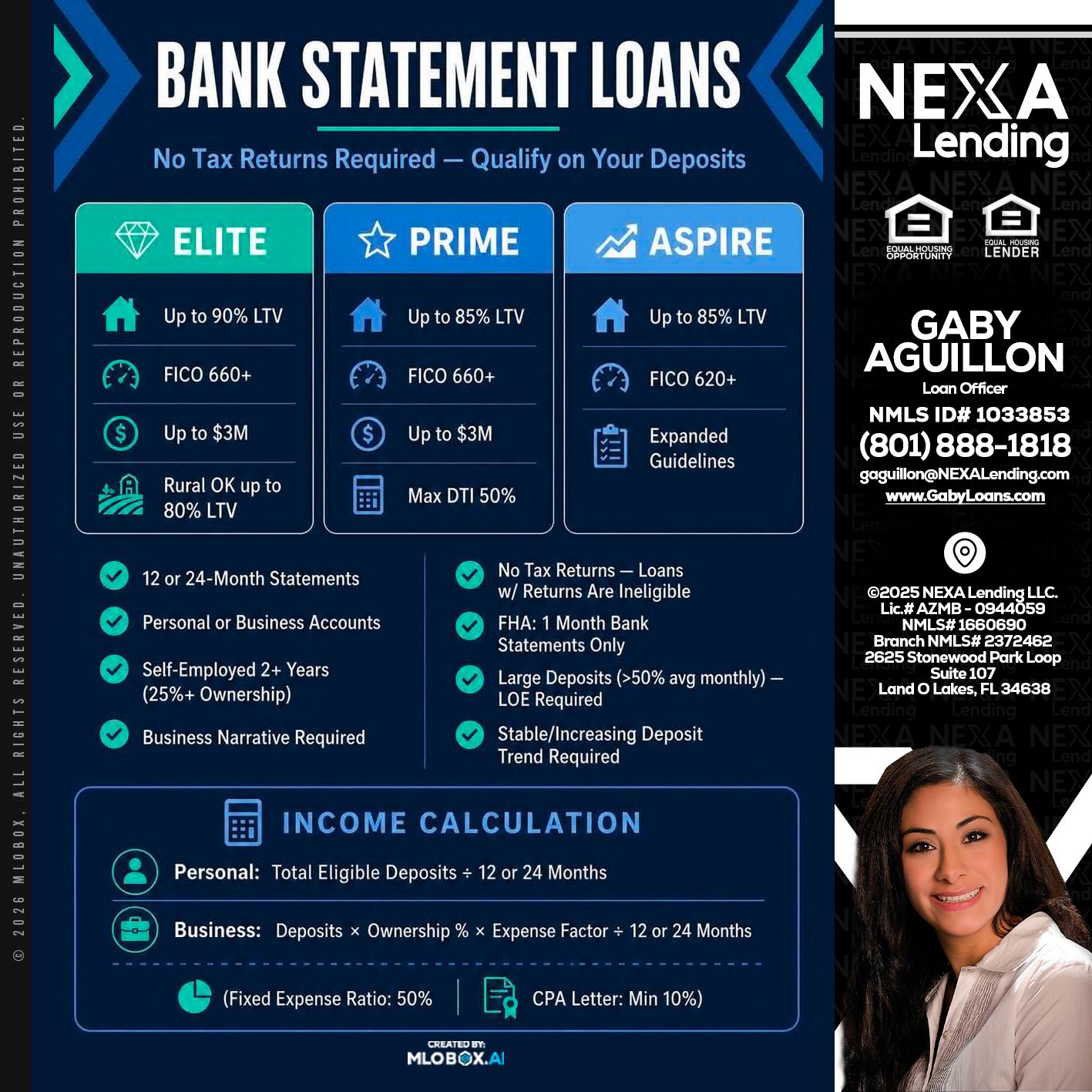 BANK STATEMENT - Gaby Aguillon -Loan Officer