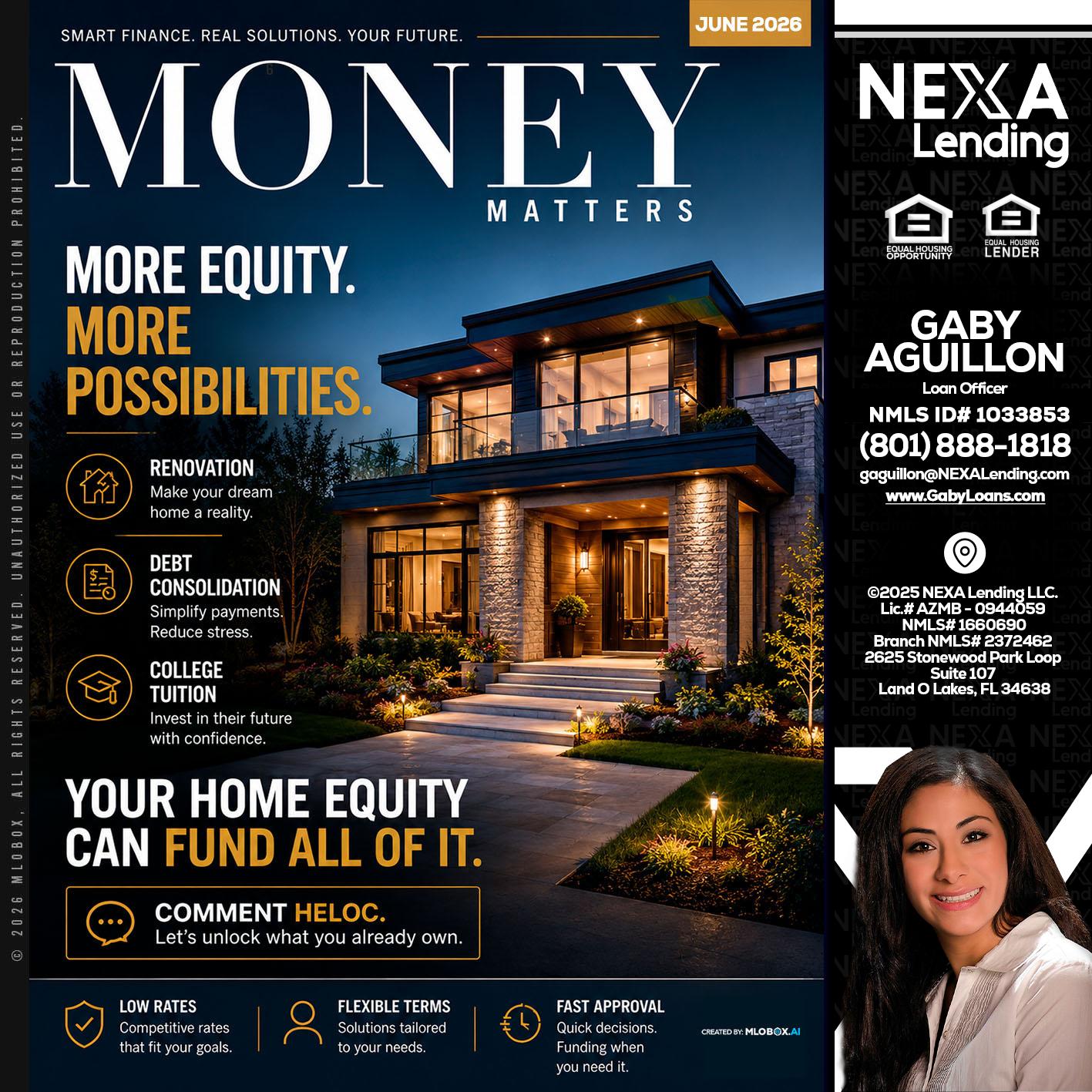 MONEY MATTERS - Gaby Aguillon -Loan Officer