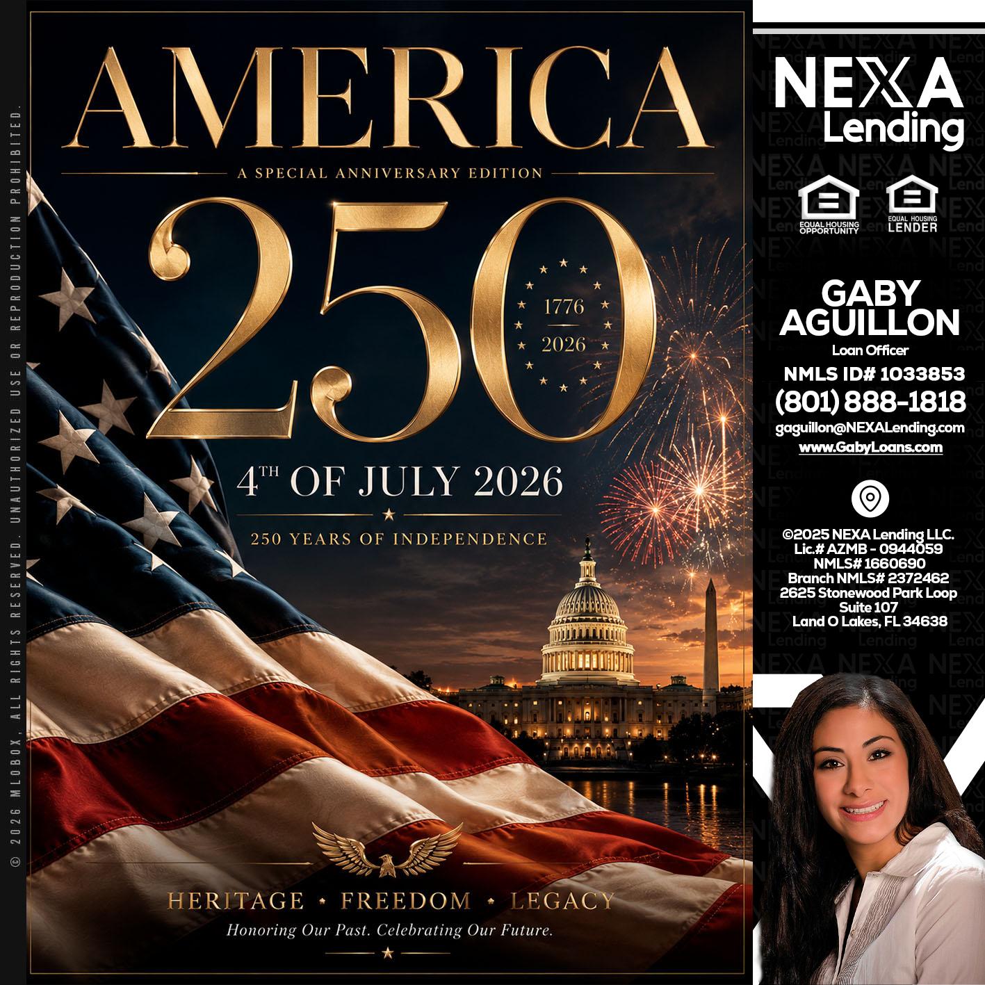 AMERICA 250 TH - Gaby Aguillon -Loan Officer