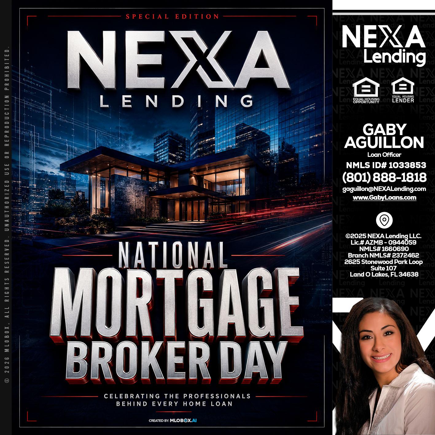 NATIONAL MORTGAGE BROKER DAY - Gaby Aguillon -Loan Officer