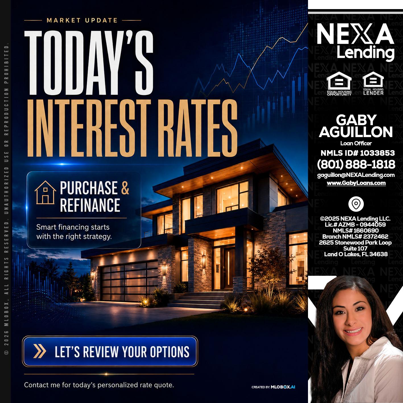 TODAYS RATES - Gaby Aguillon -Loan Officer