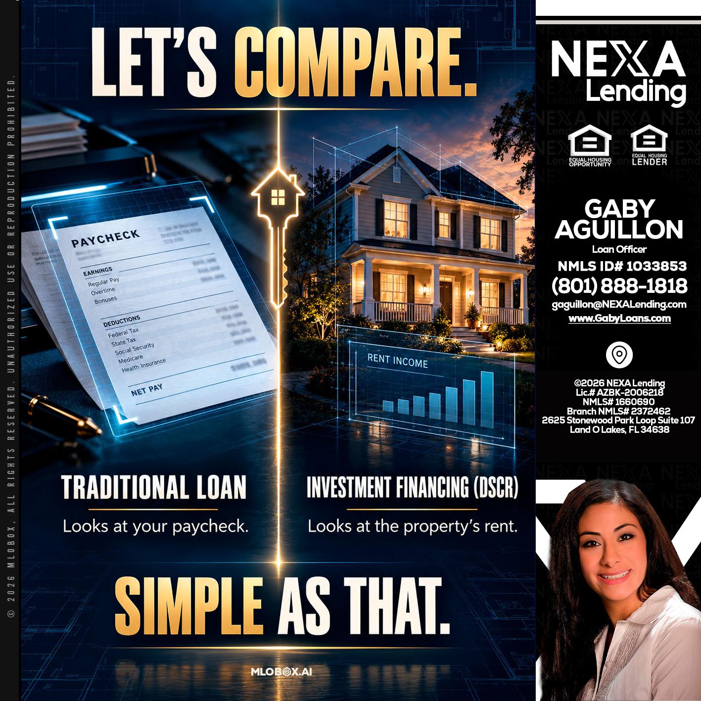 lets compare - Gaby Aguillon -Loan Officer
