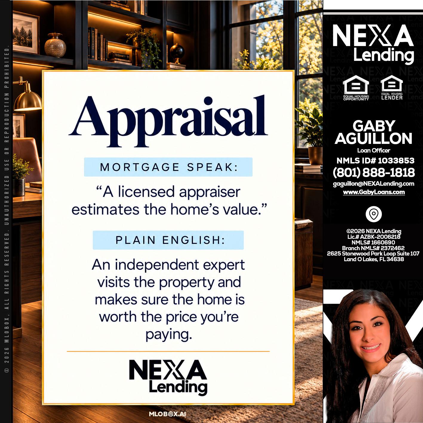 appraisal - Gaby Aguillon -Loan Officer